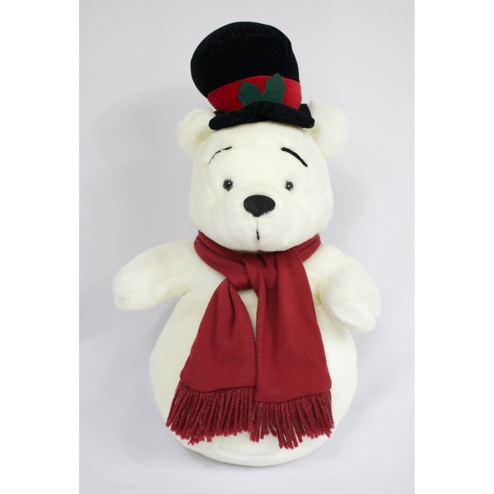 Vintage Disney World Winnie the Pooh‎ Snow Pooh 14" Snowman Plush White